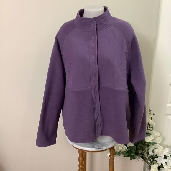 GAP Purple Fleece Jacket XXL - Picture 2 of 11